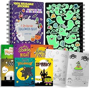 Amazon.com: Unique 100%Reusable Halloween Activity Book+ 24 Coloring ...