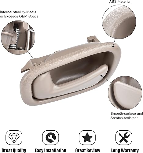Miniatura 2 de FAERSI 4 piezas de repuesto interior interior para Toyota Corolla Prizm cerradura manual beigebronceado 1998 1999 2000 2001 2002 OE79500, 80890