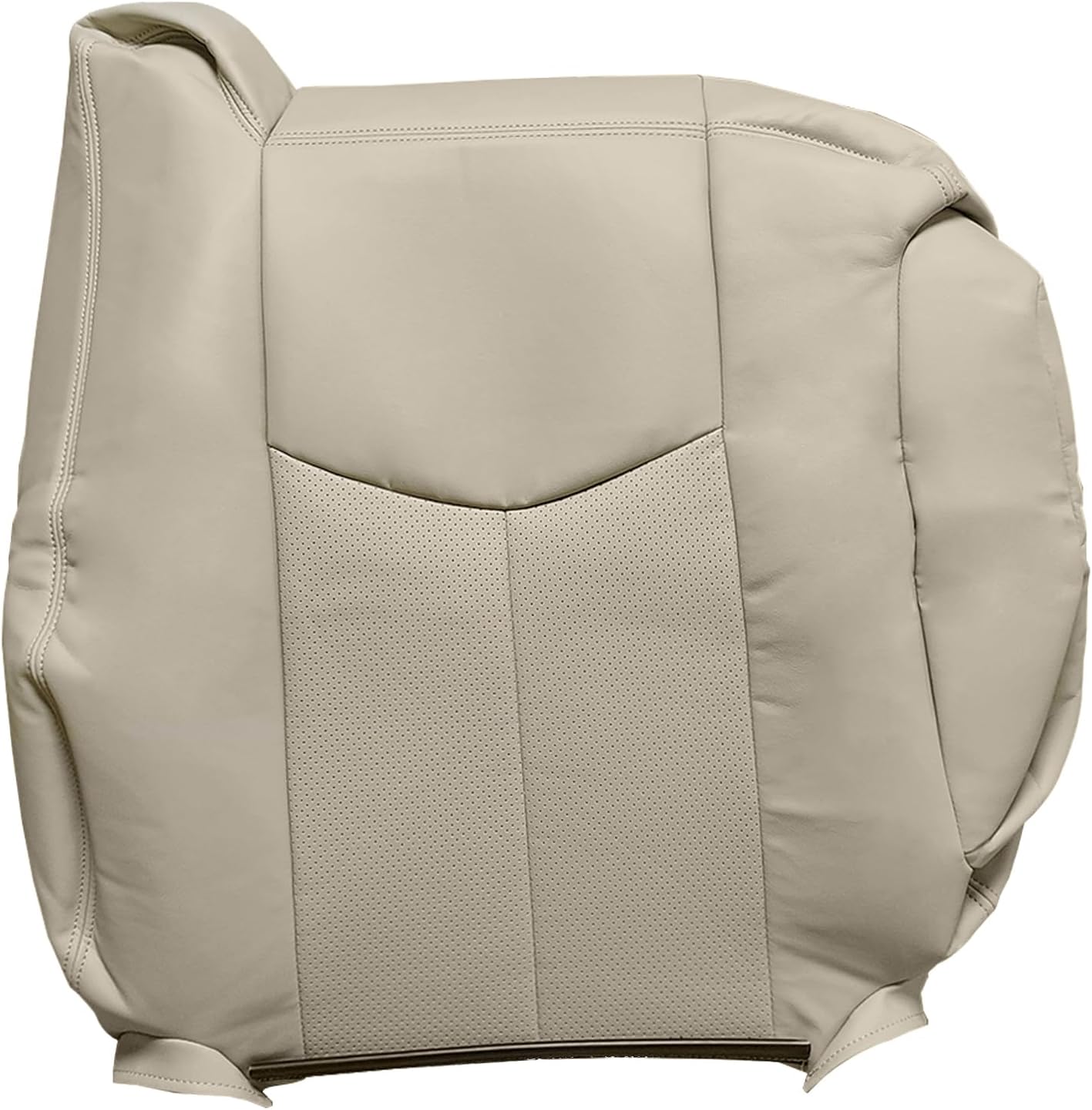 Passenger Top Lean Back Seat Cover Replacement Fits for Cadillac Escalade 2003-2006 Microfiber Leather, Shale Light Neutral Tan