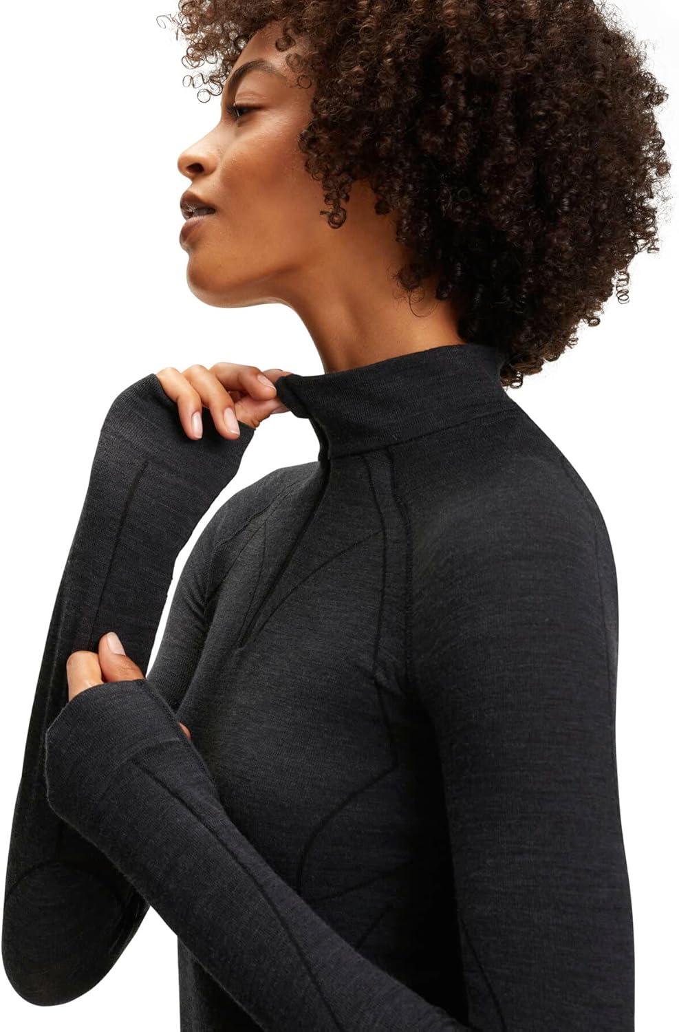 FALKE Women's Wool Tech. Zip Base Layer Top, 1 Piece