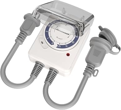 Timer Outlet, 12 Hours, Rainproof, Outdoor, Dial, Countdown Type, Rainproof Cover, Cap Included, Wall Hole, Timer, Direct Connection to Outlet, Power Timer, Extension Cord, Power Saving, Automatic, Easy Operation, Turn Off Prevention, Turn Off Time Setting, Decorative Light, Entrance Light, Security Light, Lighting Fixture, Christmas