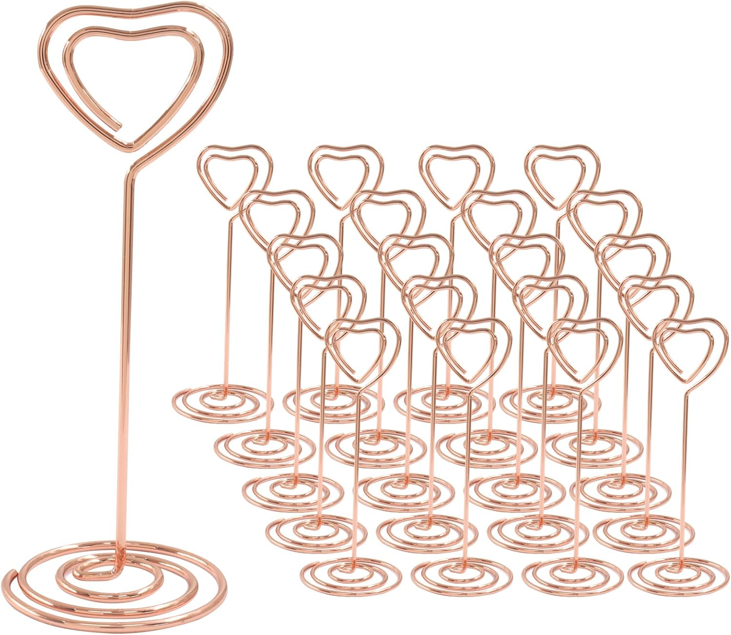 Rose Gold Table Number Holders, Heart-Shaped, 20 Pcs