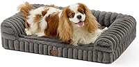 Vista 11 de Bonita cama para perro, cama ortopédica de espuma de conejo sintética con lados, funda extraíble lavable y forro impermeable, cómodo sofá para Crema