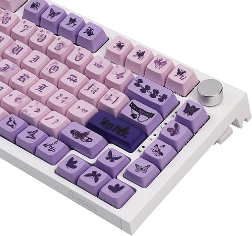 Miniatura 5 de EPOMAKER Butterfly - Teclas PBT de 121 teclas, juego de teclas de sublimación de tinte de perfil MDA, para teclado mecánico para juegos, compatible
