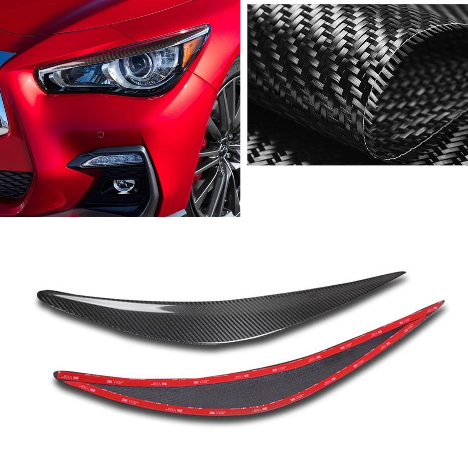 Naklejka na przednią osłonę reflektora, na powiekę i brwi, Compatible With Infiniti, Q50 S 2014-2023