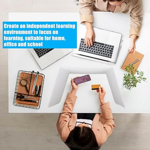 Miniatura 4 de 4 protectores de privacidad para escritorios de estudiantes, divisor de plástico para estudio, escudos de privacidad portátiles para aula,