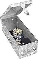 Vista 4 de Stalwart Caja de Seguridad de Metal con Mango Plegable Diseño Apilable Protege Objetos de Valor Plateado Paquete de 2
