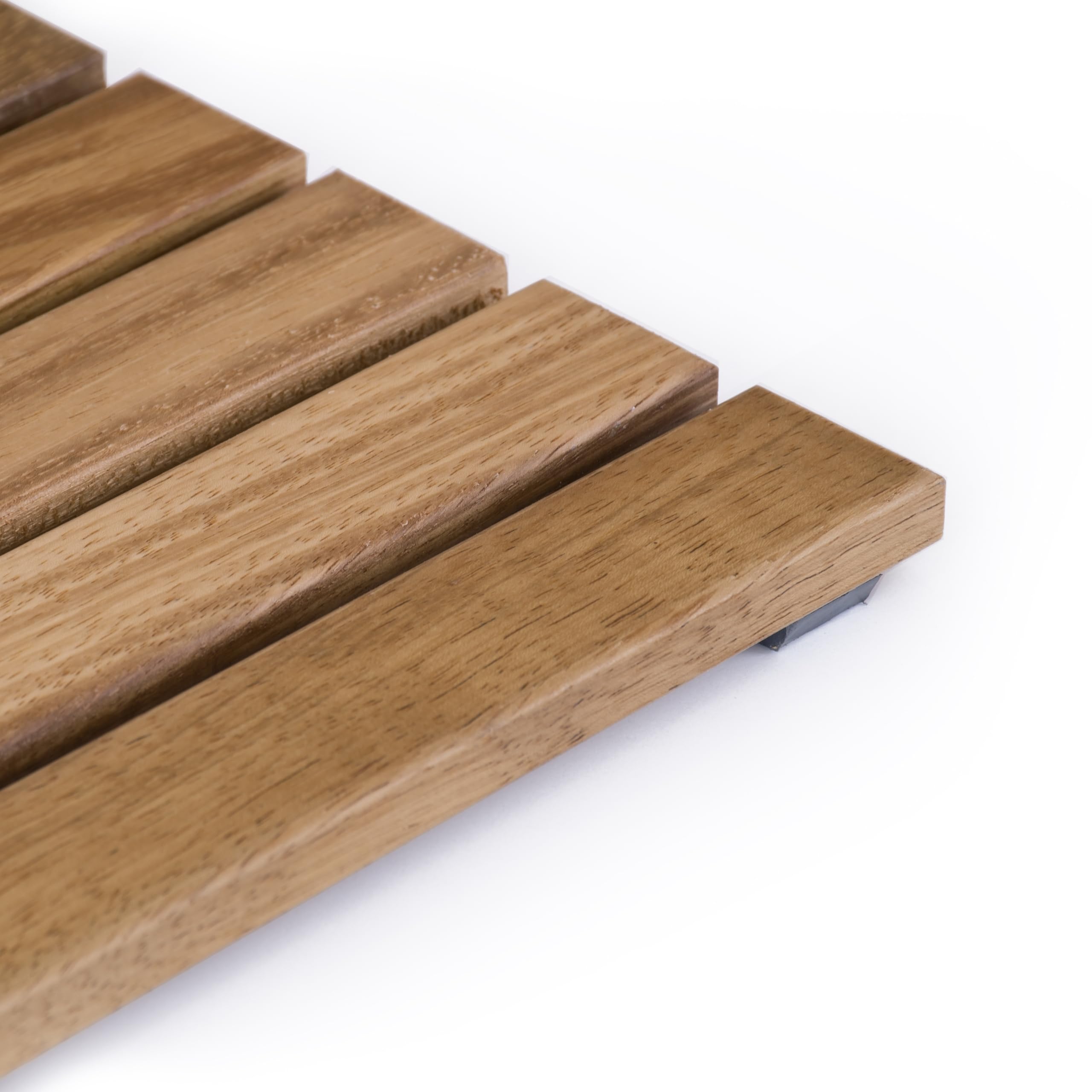 Tarima/Alfombra Flexible para Ducha y baño, en Madera de Teca (60 x 60 cm)