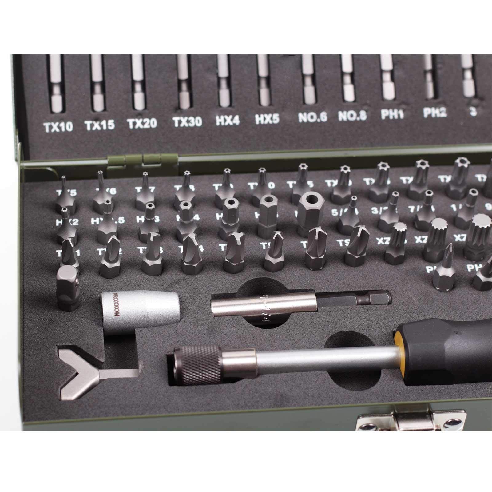 PROXXON 23107, Set di punte speciali e di sicurezza, 75 pezzi