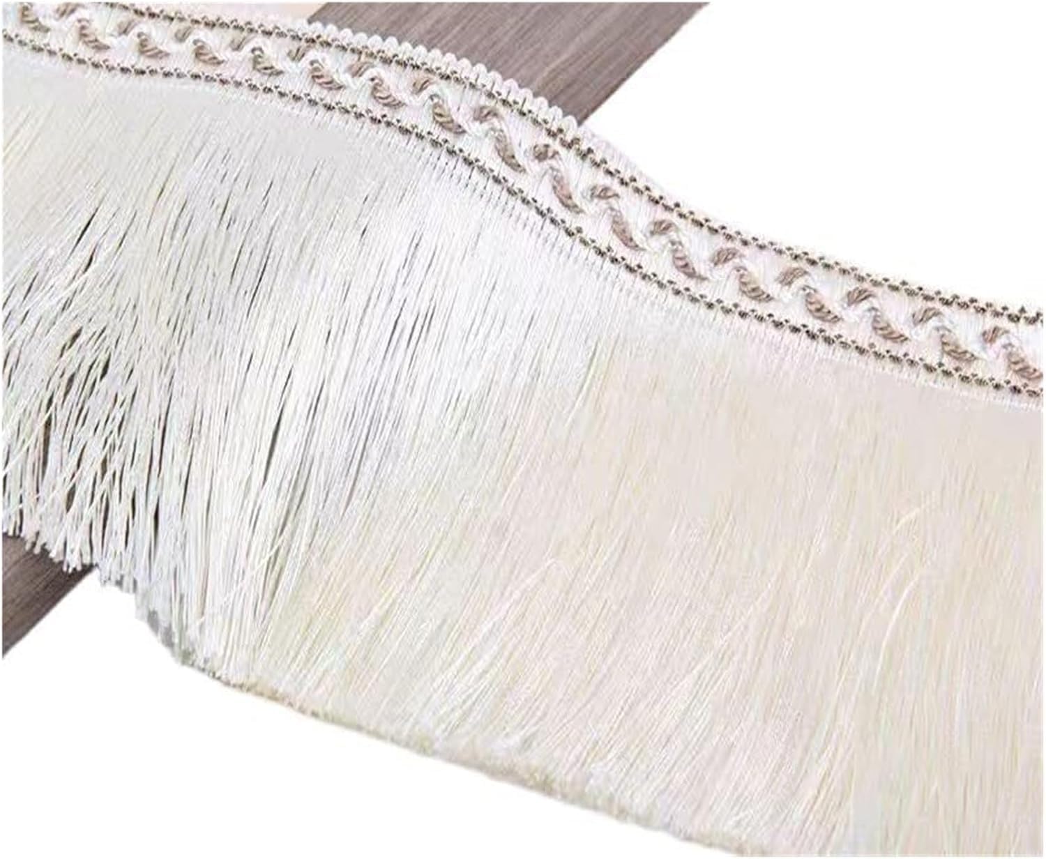 Cenefas con Flecos y Abalorios, Borde de Flecos Cuentas Perlas 6cm Ancho, 13x13,5 cm, Multicolor for decoración Ropa, Cortina DIY(Light Jade)
