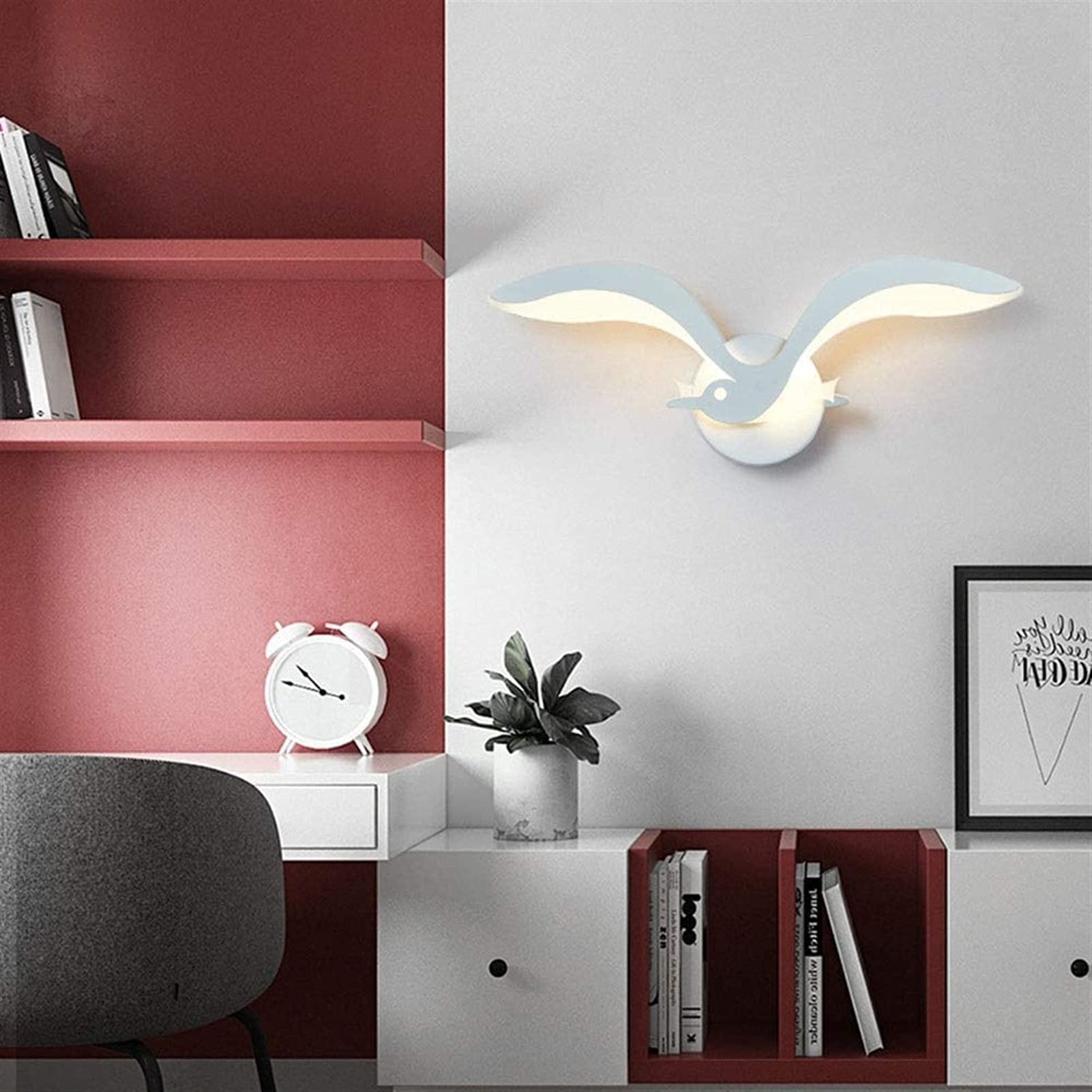 Applique Murale Design Oiseau - Lampe D'ambiance Moderne, Lumière Chaude, Parfaite Pour Chambre, Salon, Salle De Bain (or Rose, 29x10x24 Cm) - 8