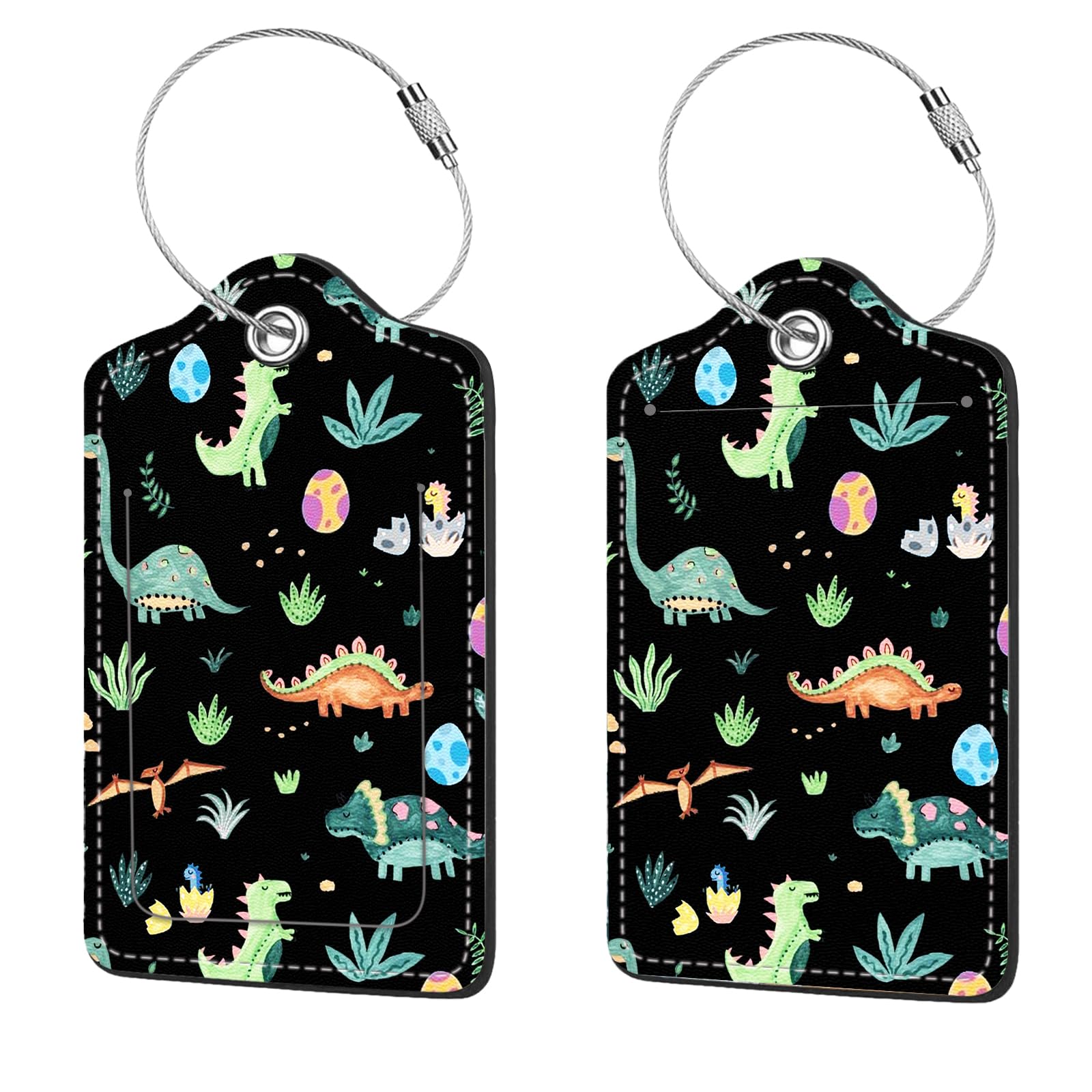 2 Pcs Luggage Tags for Suitcases, PU Leather Cruise Ship Luggage Tags with Privacy Cover Label Address Card and Durable Metal Ring Suitable for Men