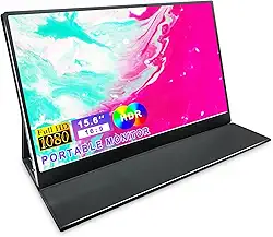 Monitor Portátil 15.6inch 1080P FHD Tela USB-C HDMI Ultra-Slim IPS Laptop Computer Display Gaming Monitor Externo com Cover Speakers para Nintendo Switch PS4 Xbox