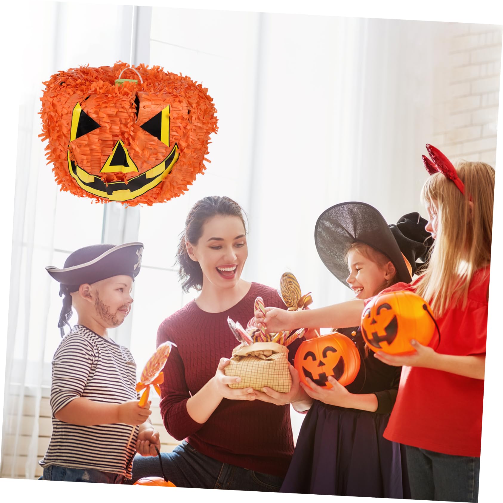 UPKOCH Kürbis Piñata aus Papier mit Umweltfreundlicher Füllung für Süßigkeiten Kreatives Spielzeug für Kinder für Ferienpartys und Feierlichkeiten