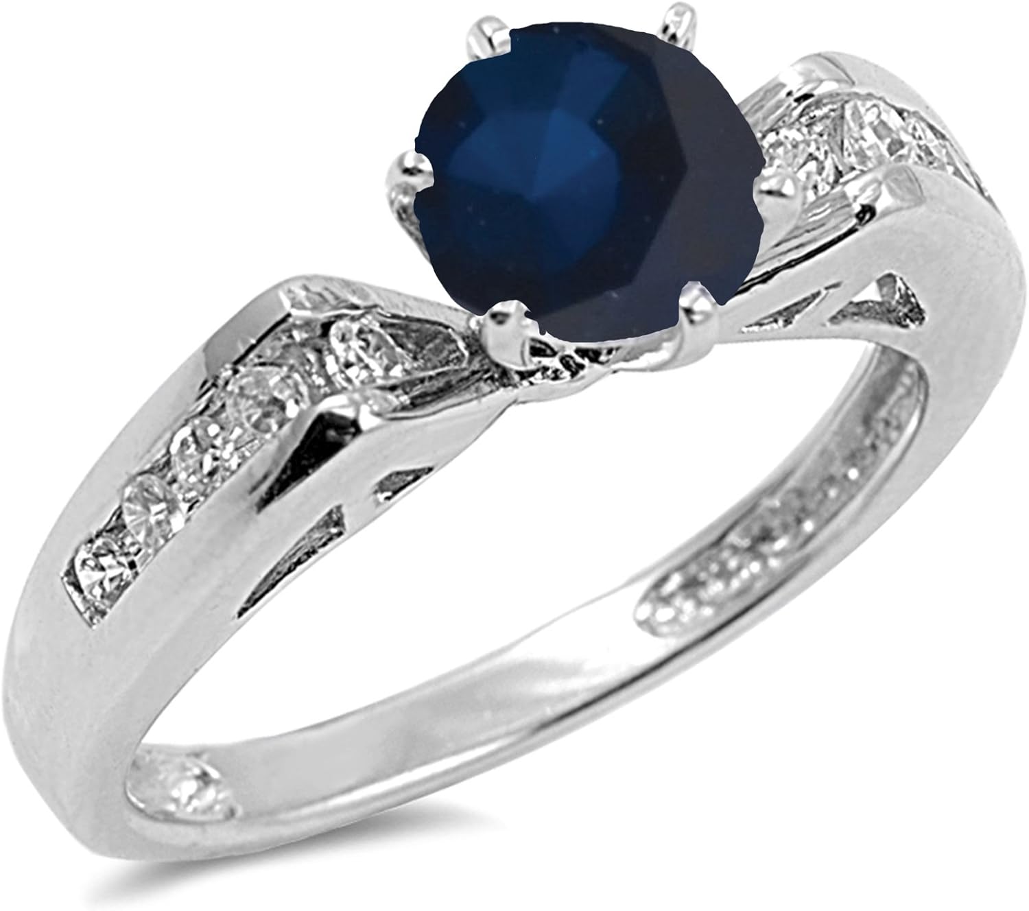 CHOOSE YOUR COLOR Sterling Silver Round Wedding Ring