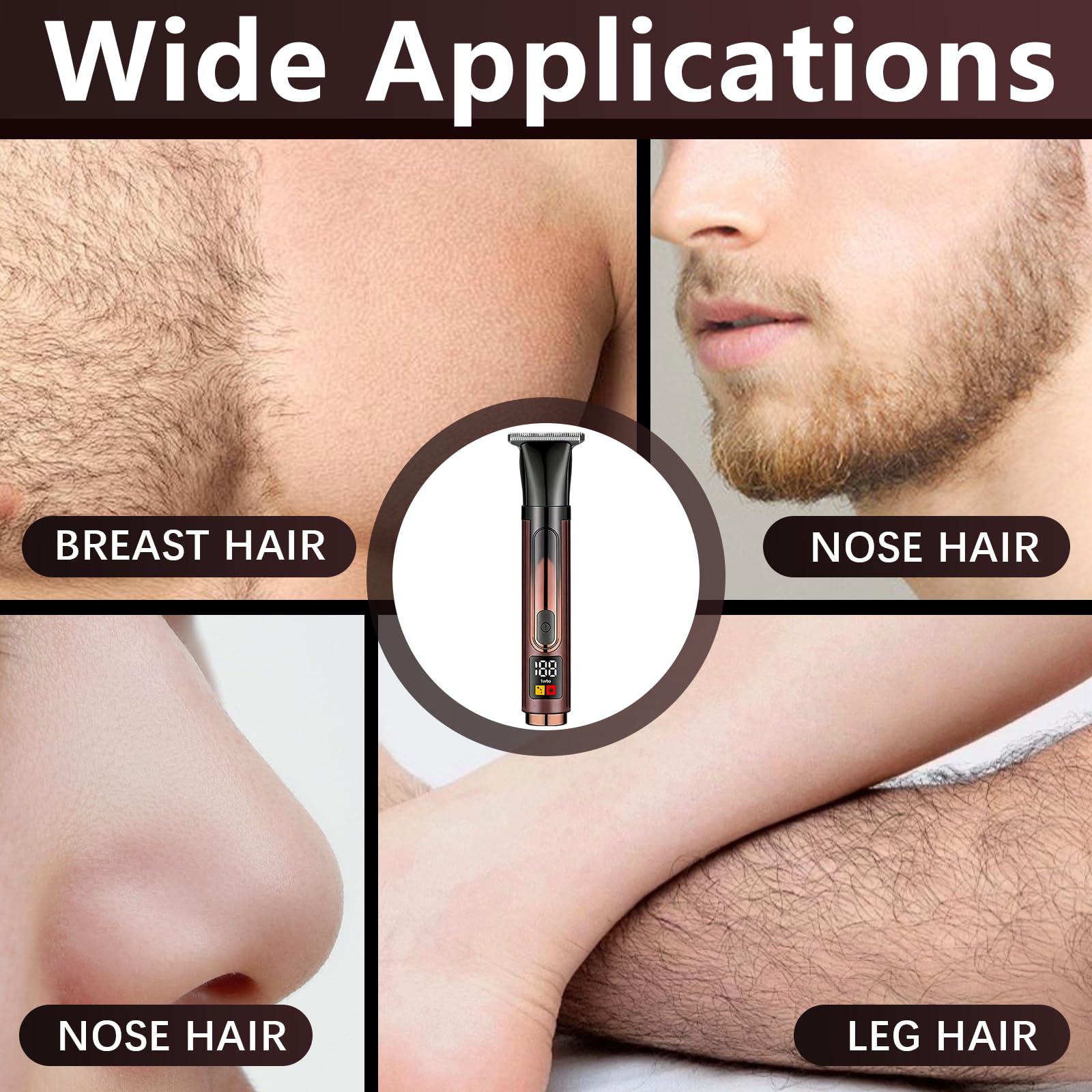Rasoio Per La Schiena Da Uomo, Rasoio Elettrico Senza Fili 4 In 1 Per La Depilazione Kit Per La Cura Del Corpo Usb Con Manico Di Prolunga Regolabile Per Viso Braccia Mento E Barba Impermeabile