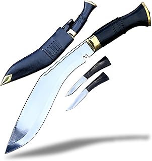 Official Issue Service No.1 Kukri Knife - Genuine Handmade Nepalese Khukuri - 10.25 Inch Blade Highly Polished kukri knife - Forged in Nepal - THE NEPAL