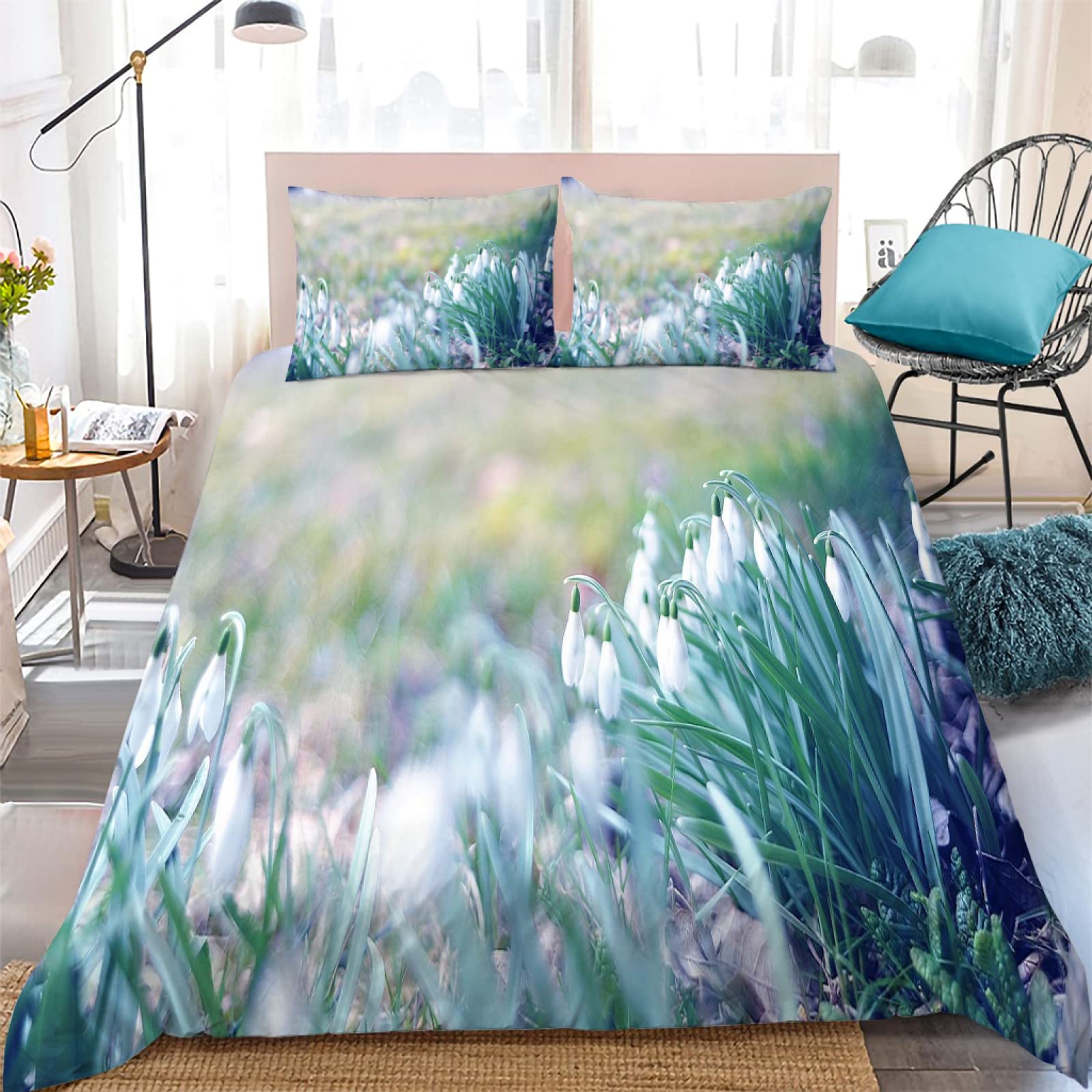 Housse de couette 220x240 facile à enfiler avec fermeture éclair parure de lit