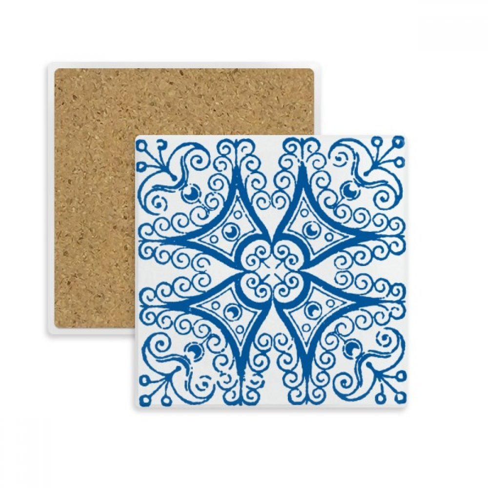 Dessous de verre en pierre Talavera bleu pour protéger vos tables lors des apéritifs entre amis