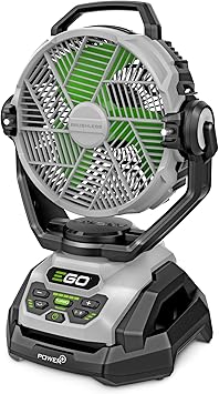 EGO Power+ FN1000 10-Inch 1700CFM 20MPH Oscillating Misting Fan with 6 Speed Modes, 3 Oscillation Modes, 3 Misting Modes, Battery and Charger Not Included, Black