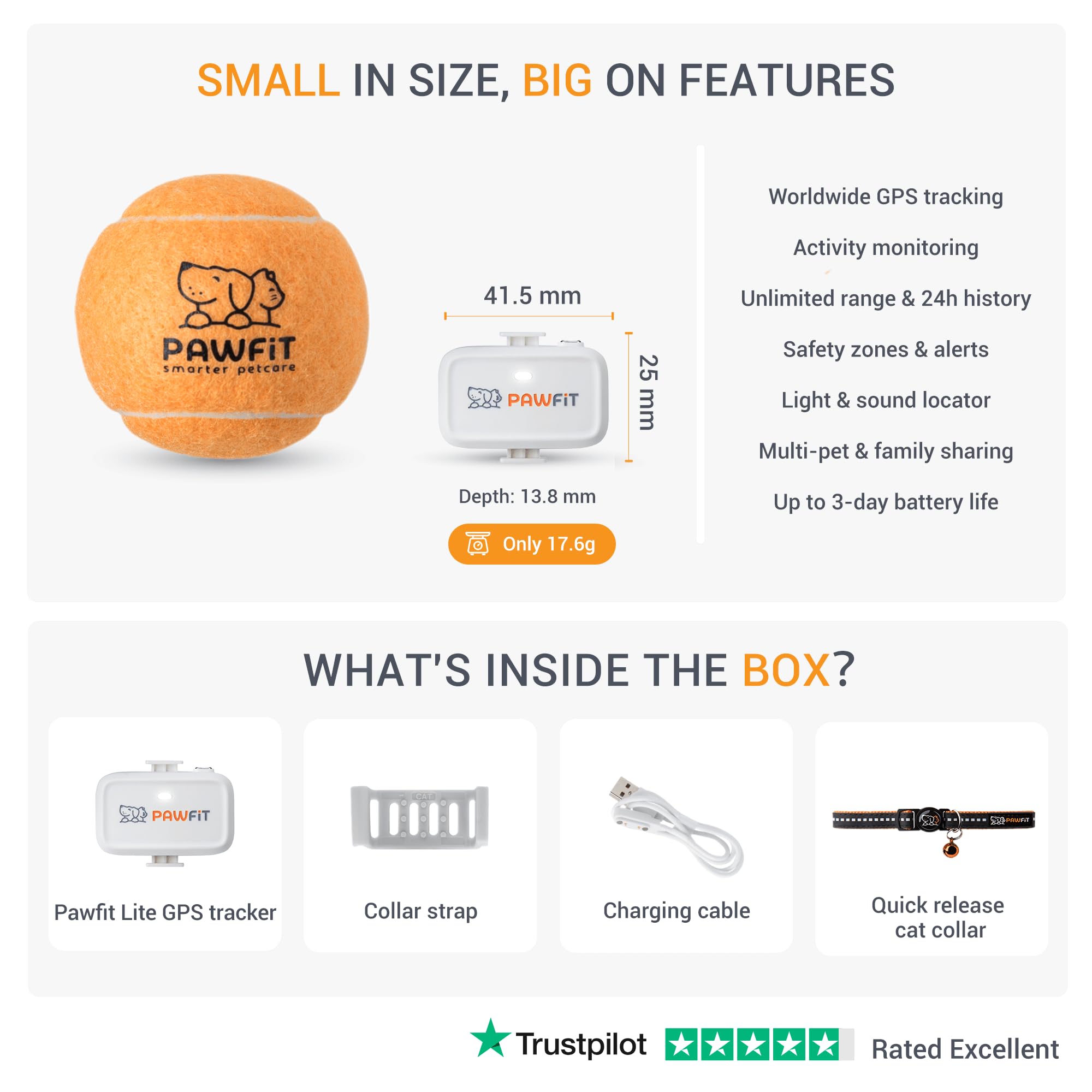 Amazon.co.jp: Pawfit Lite 猫用 4g GPSトラッカー | リアルタイム