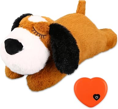 Heartbeat Puppy Toy, Puppy Sleep Aid Toy, Small Dog Training Toys for Separation Anxiety Relief, Pets Plush Toys for Dogs Cats Yelow