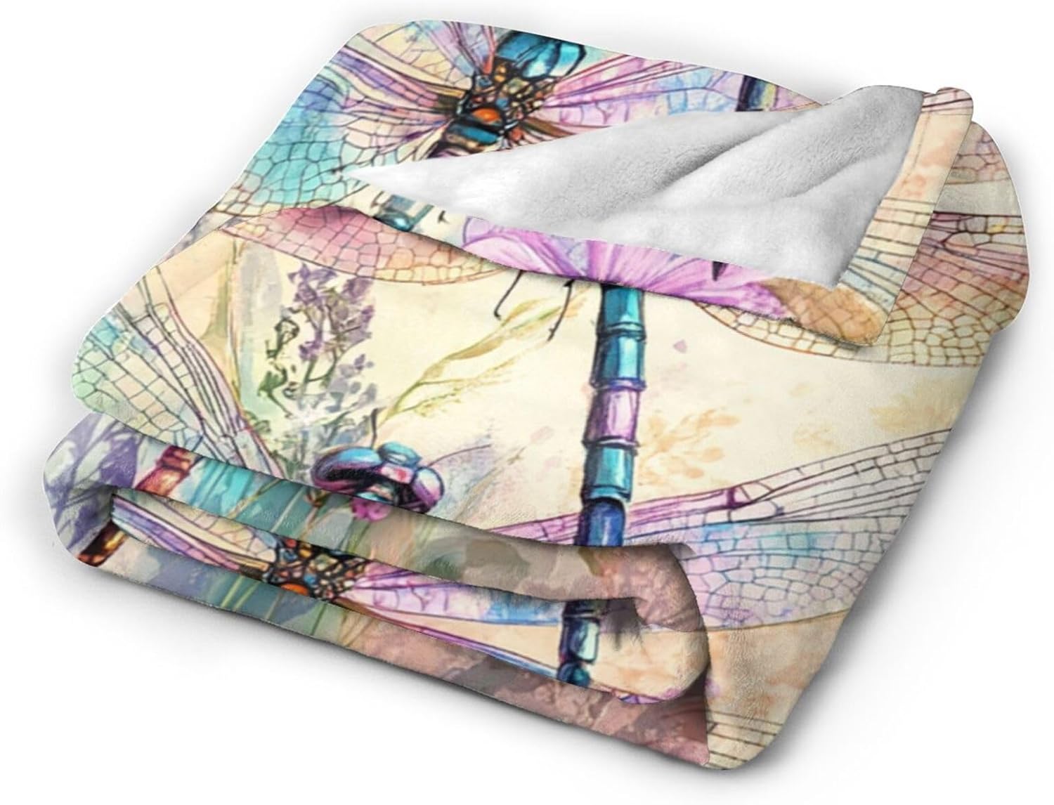 Dragonfly Blanket, Dragonfly Throw Blanket, Floral Animal Fuzzy Plush Blankets Ultra Soft Gift for Women Kids Teens Men Girls Boys Stuff Decor for Home Bedding Sofas Couch 50"X40" - Image 6