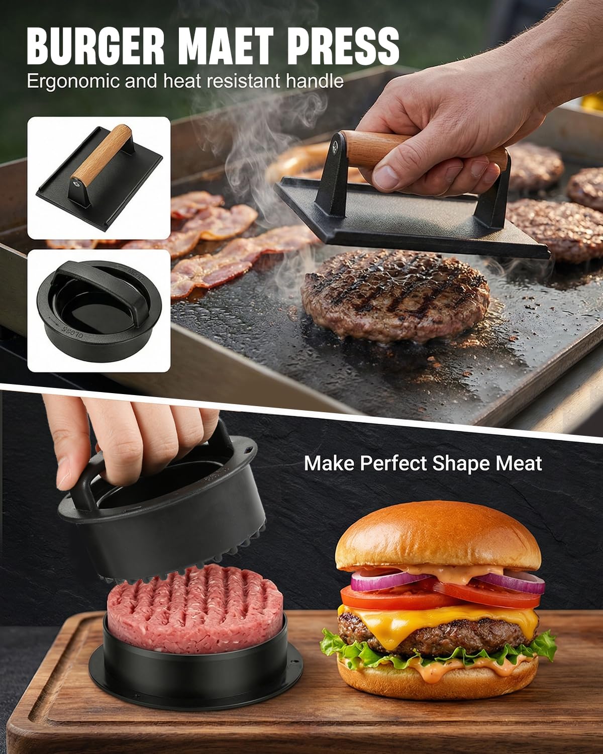 Lorrtta 32pcs Griddle Accessories Kit, Teppanyaki Plancha Flat Top Grill Tools, Spatula Set with Basting Cover, Smash Burger Press, Storage Bag for Outdoor Grilling BBQ, Perfect BBQ Gifts for Men - 2
