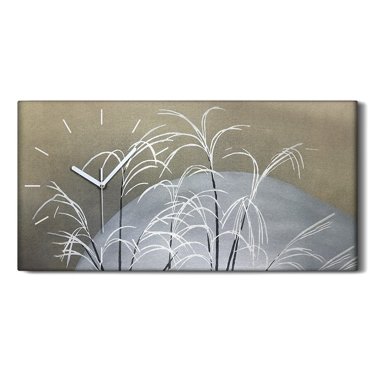 Horloge sur toile avec mains blanches et motif artistique moderne 60x30
