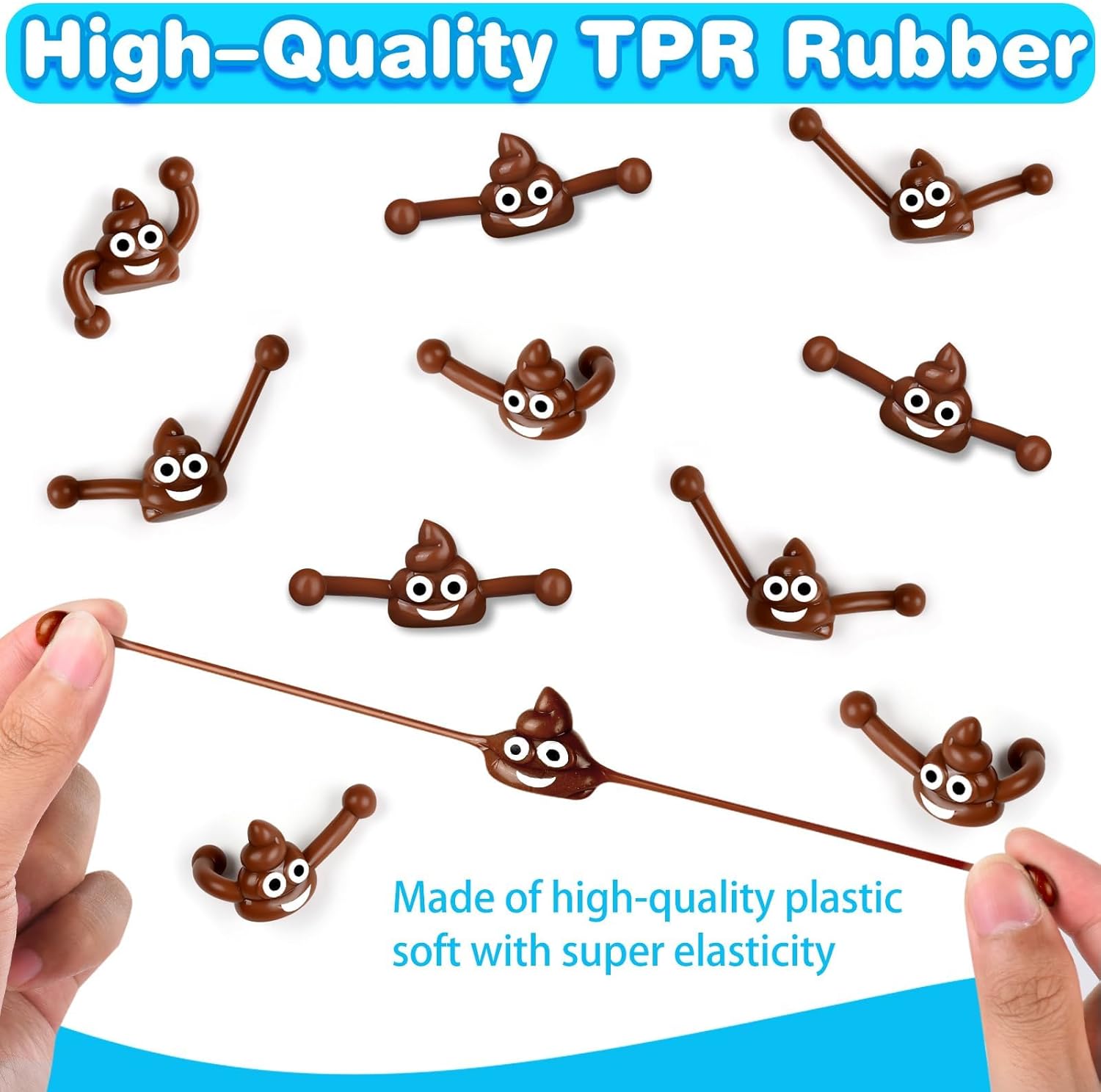 KXCOFTXI 120 Pcs Finger Slingshot Novelty Toys, Toy Poop for Halloween, Fake Poop for Novelty Toys and Amusements, Halloween Poops Rubber Spoof Toy for School Party, Friends Gathering