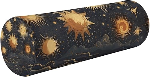 Astrology Planet Cloud Outdoor Bolster Pillow Therapeutic Neck Roll Pillow Small Round Pillows for Legs Support Pillow Round Seat Cushion