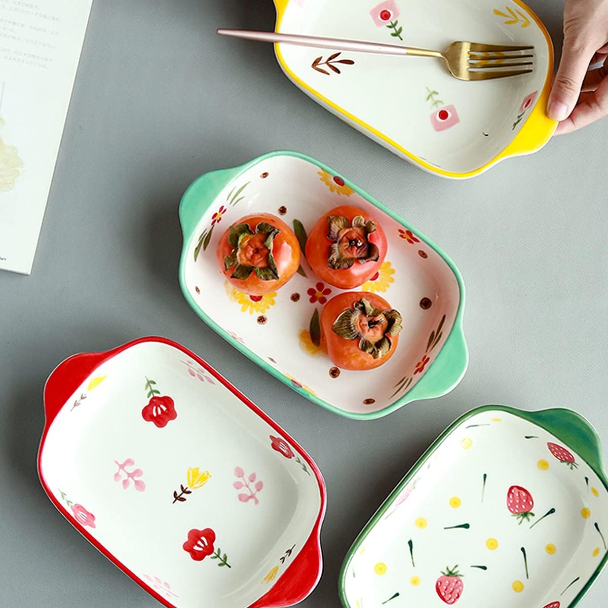 ベーキングオーブンディッシュ 耐熱皿 8.8インチ オーブンローストラザニアパン用セラミックベーキングディッシュ ミディアムオーバル