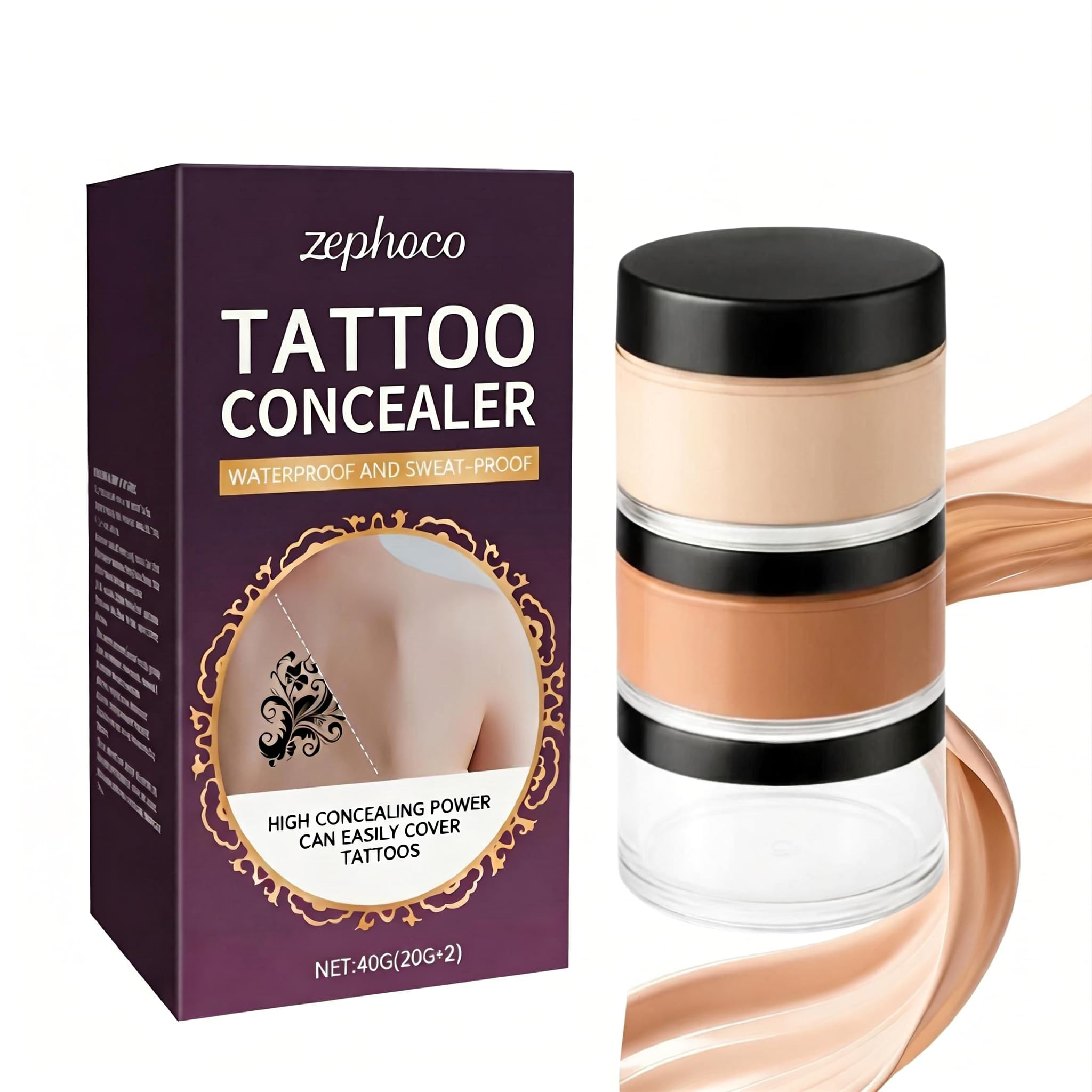 Tattoo Cover Up Makeup Waterproof, Full Coverage Body Concealer