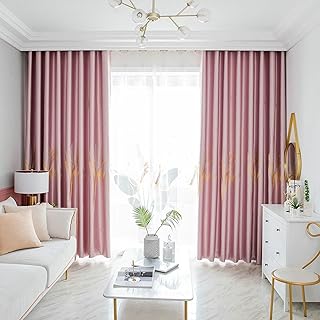 Juego de 2 cortinas para habitación de los niños, cortinas de ventana, monocolor, poliéster, ojales opacos, para decoración de salón, 102 x 183 cm, color rosa