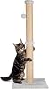 FluffyDream 37'' Cat Scratching Post, Natural Sisal Rope Scratcher with Dangling Teaser Ball and Covered with Soft Plush for Kittens and Adult Cats, Sand Color (Cat Tree 37)