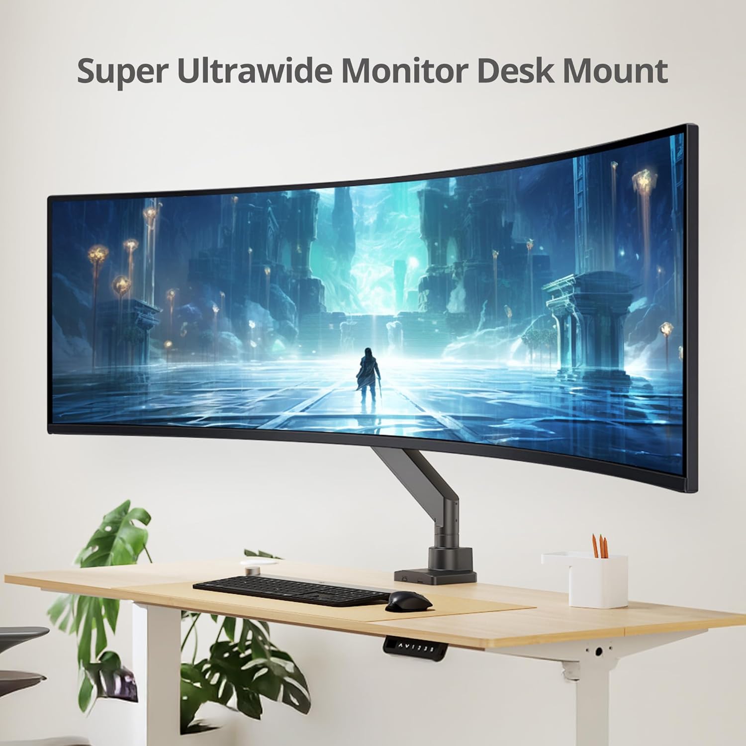 SIIG Single Monitor Desk Mount, 17" to 43", Heavy-Duty Premium Gas Spring, Fits Flat/Curved/Ultrawide Monitor, Load 33 lbs Max, VESA 75x75 100x100, 200x200, C-Clamp and Grommet Base (CE-MT2Z11-S1)