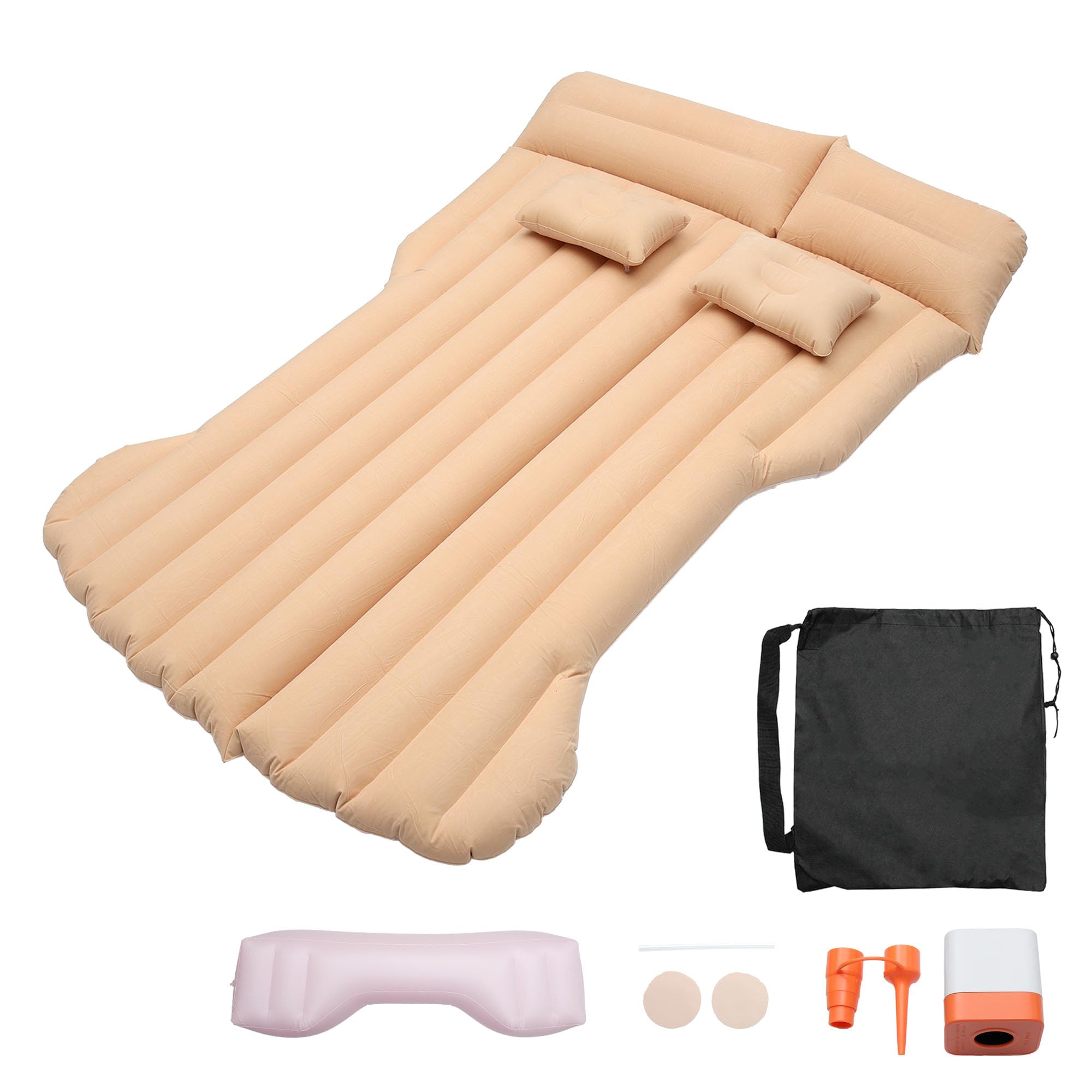 Photo 1 of HOPESPANNER 1 Set Car Air Mattress for Tesla Model Y Beige Inflatable Thickened Camping Bed Cushion Pillow Flocking Mattress