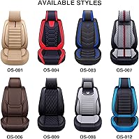 Vista 9 de OASIS AUTO Juego completo de fundas de asiento de automóvil, cojín de piel sintética impermeable de alta calidad, accesorios universales para SUV