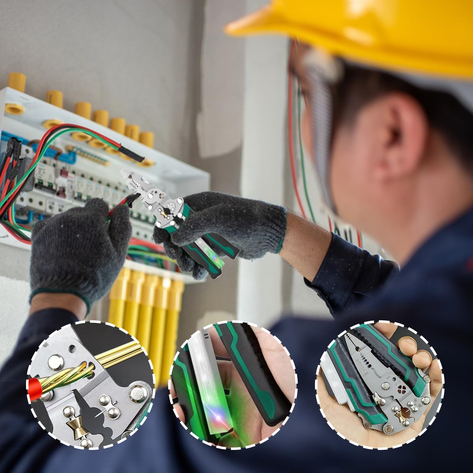 Pinze Multifunzione 8 in 1 con Rilevatore di Tensione, Attrezzo Elettricista per Progetti Elettrici