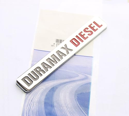 Miniatura 2 de Yoaoo Paquete de 2 insignias de emblema de camión Duramax Allison OEM compatibles con Silverado 2500 3500 Hd Sierra Cromo Rojo