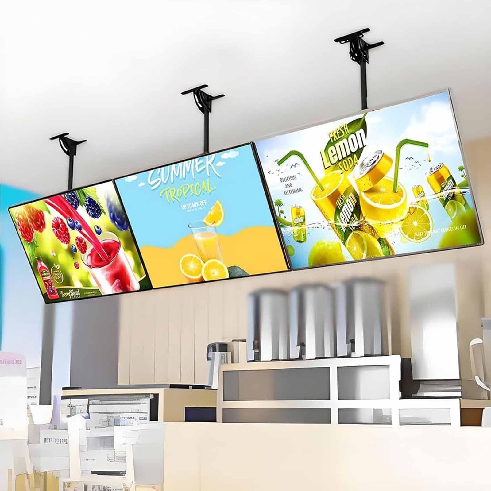 Tablica oświetleniowa LED, wąska ramka zatrzaskowa, naścienna, podświetlana tablica menu, do użytku pionowego i poziomego, 2-pak, 60 x 120 cm