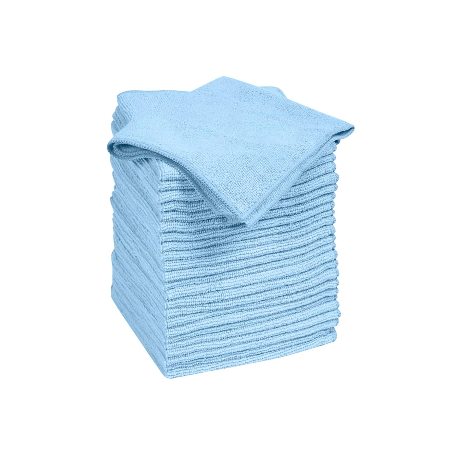 Quickie Microfiber Cleaning Cloth 14 x 14 Inches Blue Pack of 24 Washable and Reusable Ideal for Multi-Surface