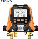 Elitech MS-810S Manometro Digitale Smart a 2 Vie, Gruppo Manometrico Bluetooth per Condizionamento, 140+ Refrigeranti, Kit Misurazione Temperatura/Pressione/Vuoto con Tubi e Pinze in Valigetta - 2
