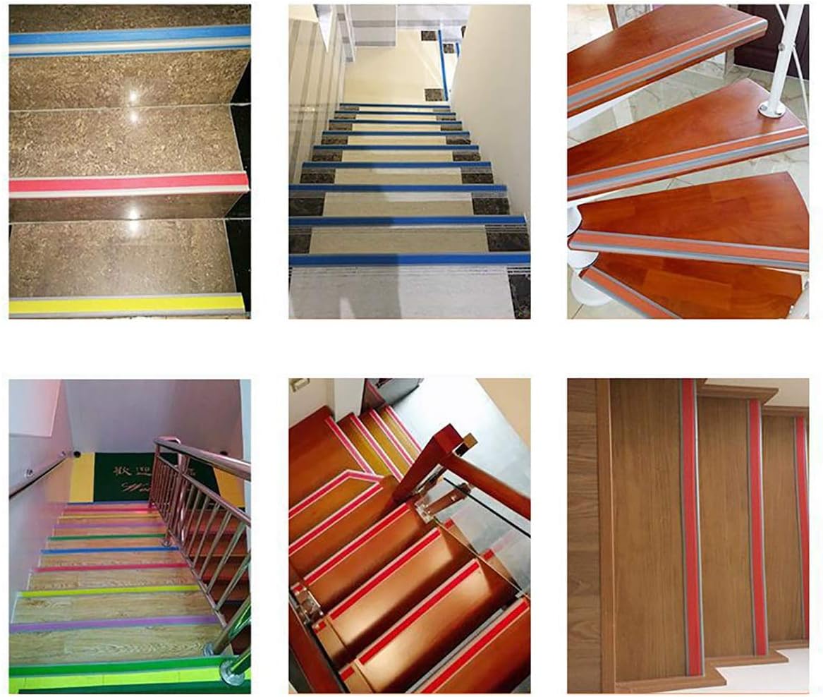 Threshold Strip PVC 1M Length Self-Adhesive Stair Anti Slip Nosing 50x25MM Angle Step Edge for Indoor Outdoor Stairs Non Slip Stair Edge Nosing (Color : Orange Size : 5x2.5x100cm(10pcs))
