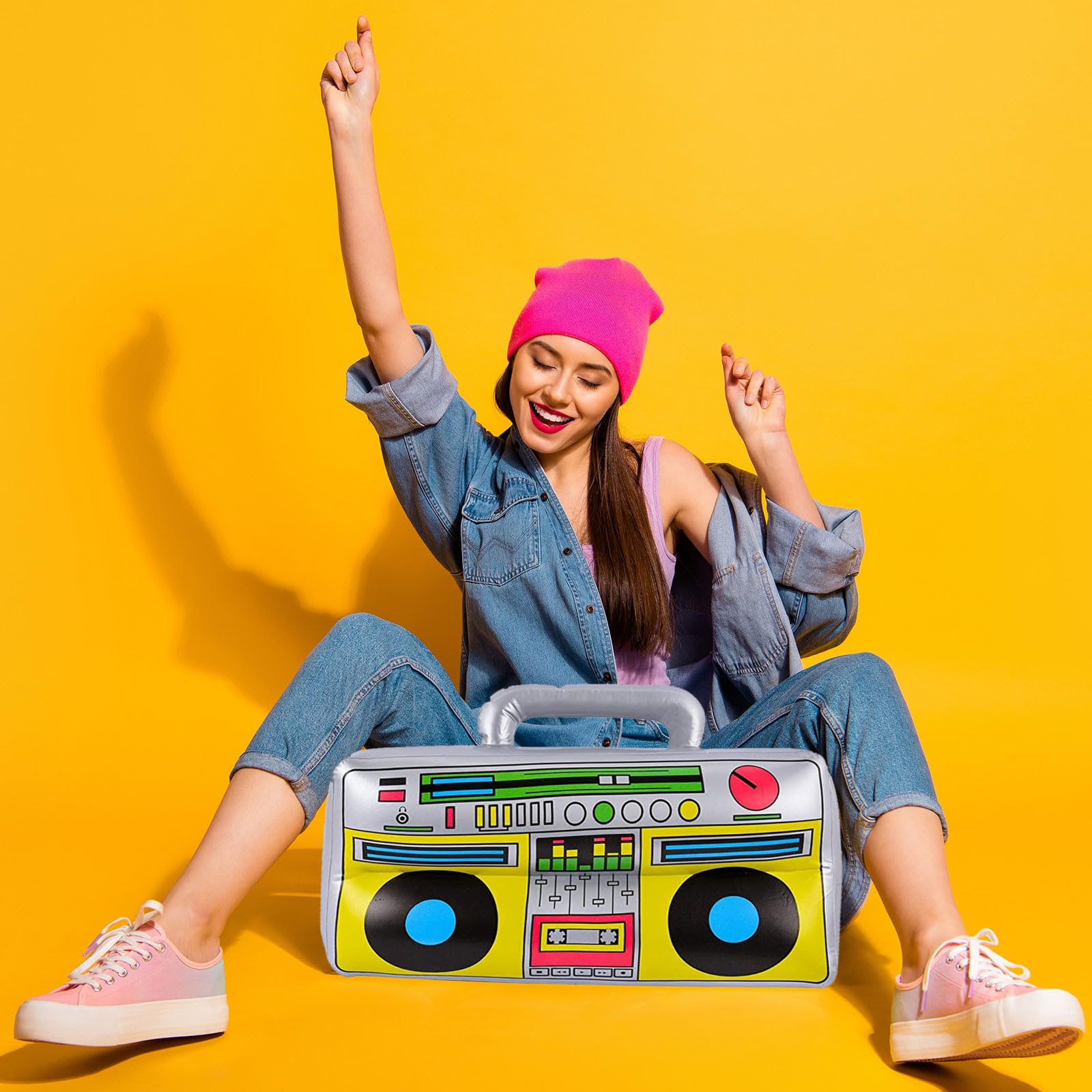 UILYNIU 3 Pcs Inflatable Boom Box, Inflatable Retro Mobile Phone, Inflatable Party Decorations Favors - Image 4