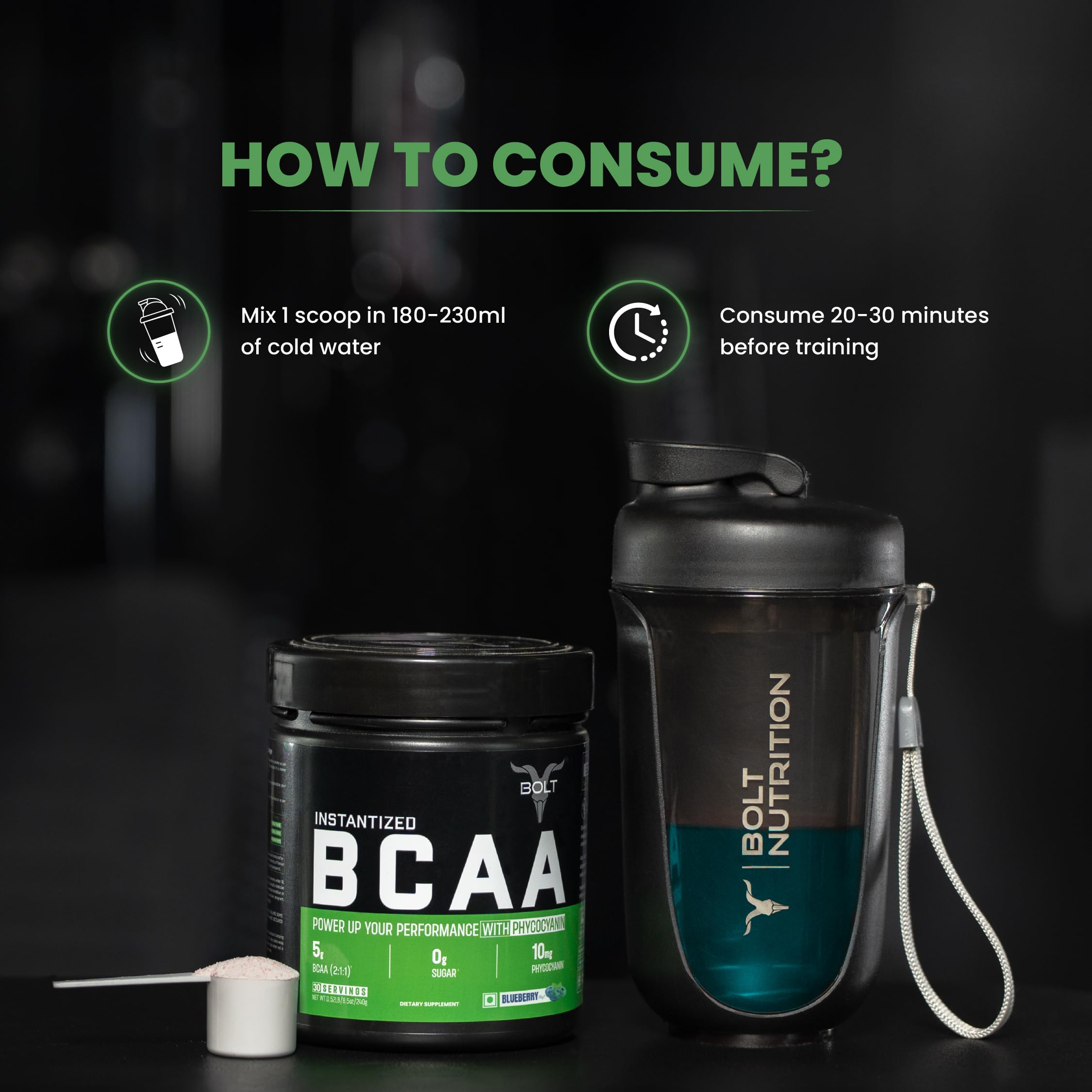 Bolt Bcaa 5000, 30 Servings, (Blueberry Blast, 240Gm) Powder — Amazon image 5