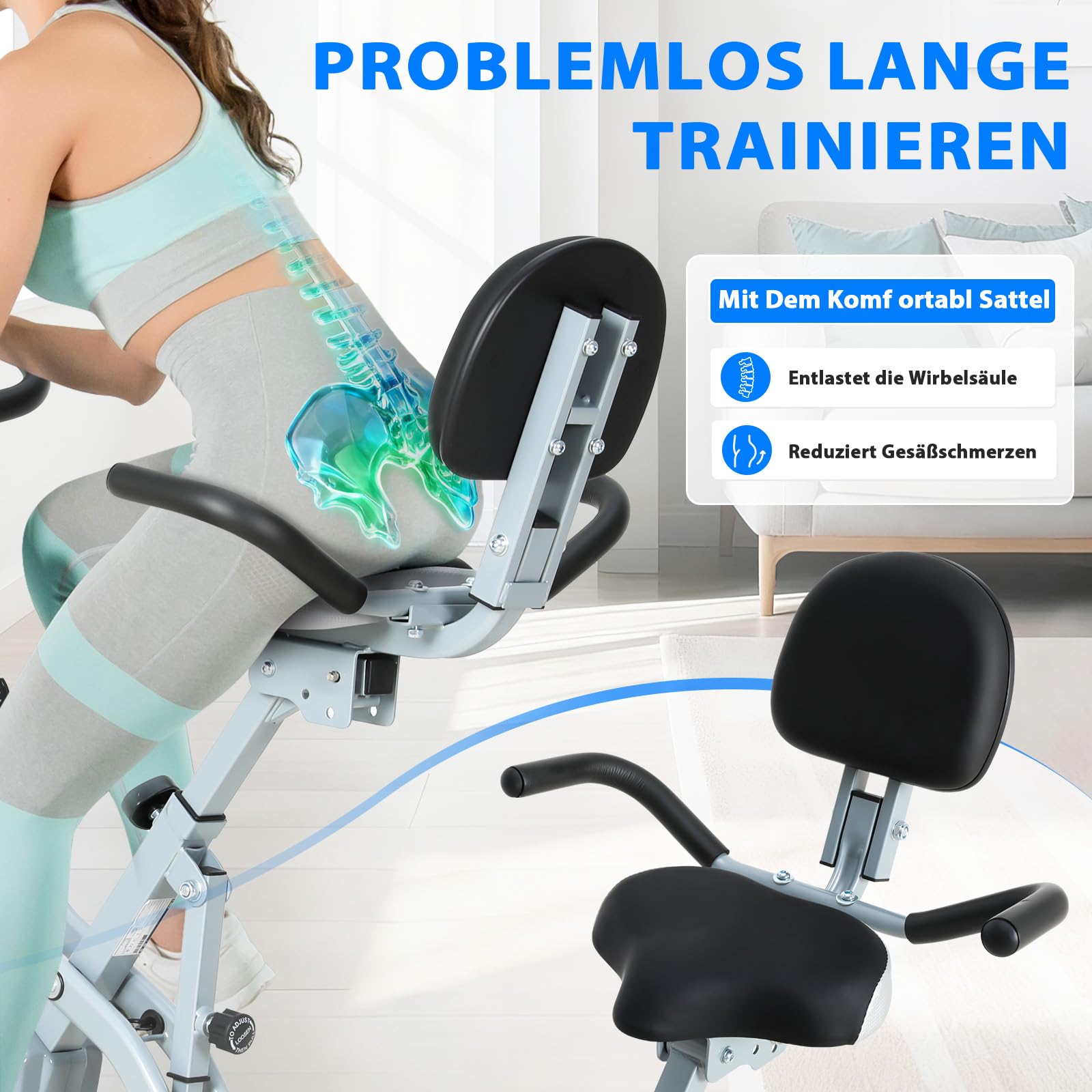ISE SY-811 rower domowy, składany, cichy i wygodny, do treningu kardio, składany, z 8 magnetycznymi poziomami oporu