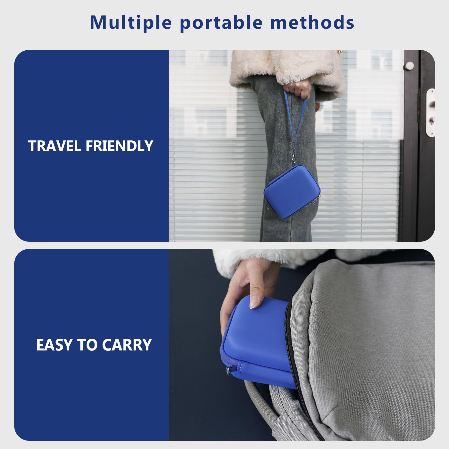 Etui de Voyage pour Kodak Pixpro C1 – Appareil Photo Numérique Ultra-Compact, Point and Shoot Porte-Bagage Portable pour Appareil Photo numérique avec Sac en Maille pour câble de Charge, Bleu