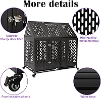 Vista 4 de Jaula indestructible para perros de 44 pulgadas, resistente y de alta ansiedad, a prueba de golpes, jaula de techo puntiaguda de metal para perros