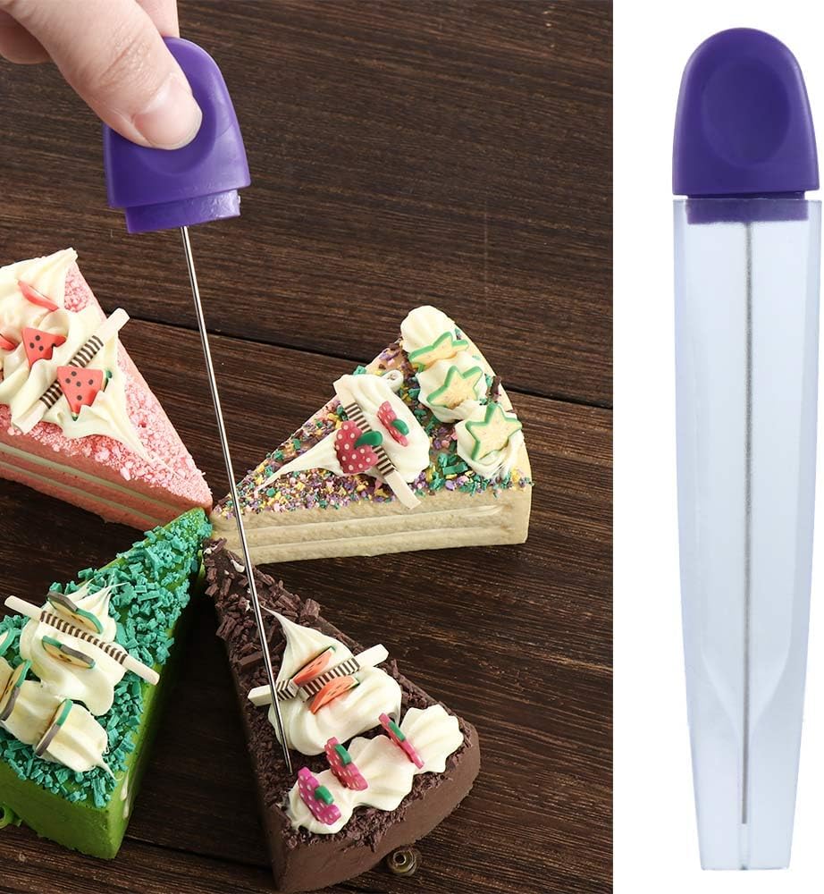 2Pcs Stainless Steel Cake Tester Needle,Reusbale Cake Testing Probe Stick Cake Skewer with Cover Baking Tools for Cake,Bread,Biscuit,Muffin,Pancake